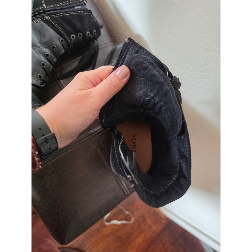TAOS Crave Leather Vintage Style Boho Grunge Combat Black Boots sz EU 39 US 8.5 - Picture 9 of 10